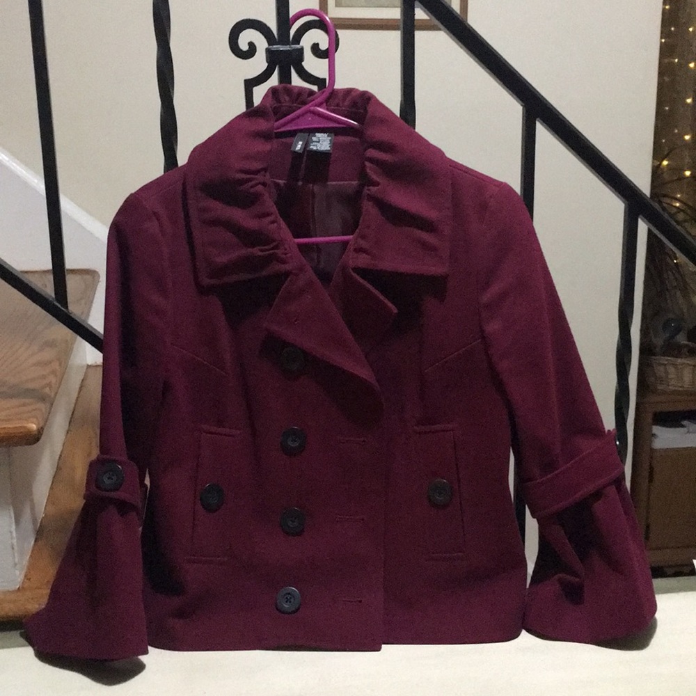 Burgundy Blazer/ jacket fits Misses or Juniors